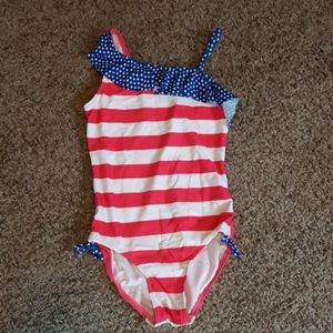 Girls One-Piece American Flag Swimsuit